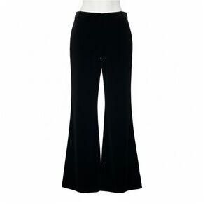 J. Crew Women’s City Fit Velvet Wide Leg Pants Sz 10 Black Relaxed Luxury Chic